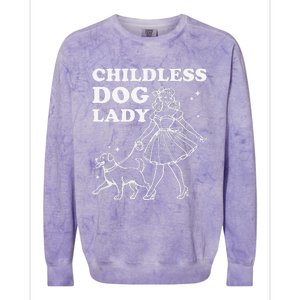 Childless Dog Lady Funny Pet Cat Vote 2024 Ladies Is Voting Gift Colorblast Crewneck Sweatshirt