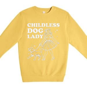 Childless Dog Lady Funny Pet Cat Vote 2024 Ladies Is Voting Gift Premium Crewneck Sweatshirt