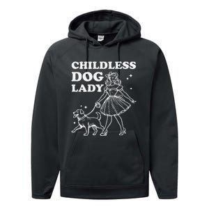 Childless Dog Lady Funny Pet Cat Vote 2024 Ladies Is Voting Gift Performance Fleece Hoodie