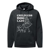 Childless Dog Lady Funny Pet Cat Vote 2024 Ladies Is Voting Gift Performance Fleece Hoodie