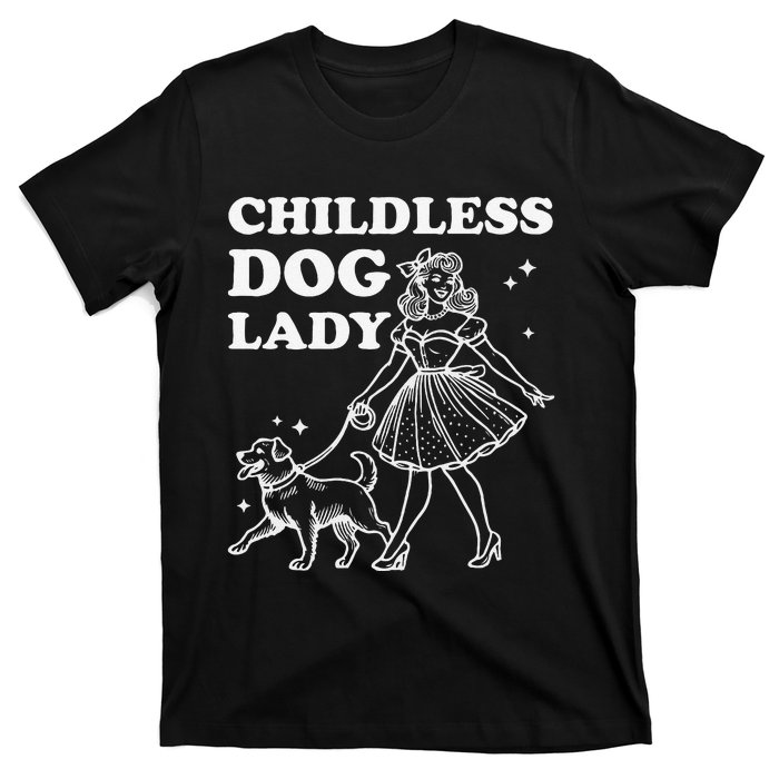 Childless Dog Lady Funny Pet Cat Vote 2024 Ladies Is Voting Gift T-Shirt