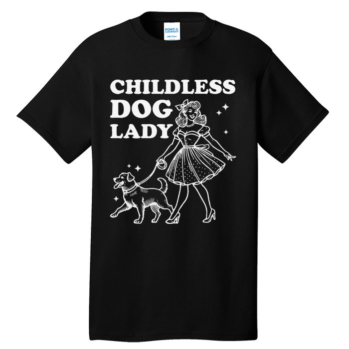 Childless Dog Lady Funny Pet Cat Vote 2024 Ladies Is Voting Gift Tall T-Shirt