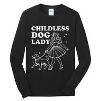 Childless Dog Lady Funny Pet Cat Vote 2024 Ladies Is Voting Gift Tall Long Sleeve T-Shirt