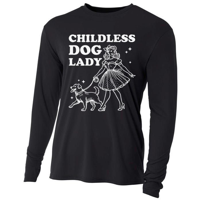 Childless Dog Lady Funny Pet Cat Vote 2024 Ladies Is Voting Gift Cooling Performance Long Sleeve Crew