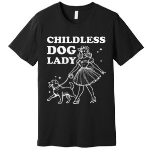 Childless Dog Lady Funny Pet Cat Vote 2024 Ladies Is Voting Gift Premium T-Shirt