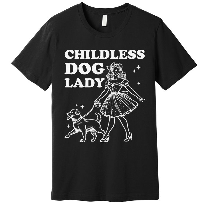 Childless Dog Lady Funny Pet Cat Vote 2024 Ladies Is Voting Gift Premium T-Shirt