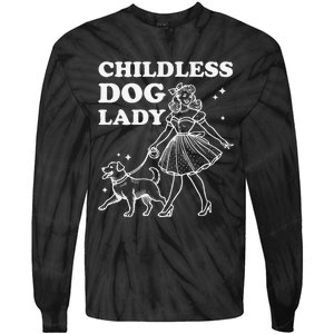 Childless Dog Lady Funny Pet Cat Vote 2024 Ladies Is Voting Gift Tie-Dye Long Sleeve Shirt