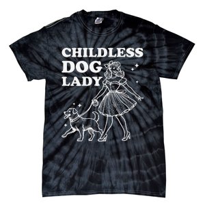 Childless Dog Lady Funny Pet Cat Vote 2024 Ladies Is Voting Gift Tie-Dye T-Shirt