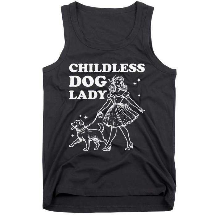 Childless Dog Lady Funny Pet Cat Vote 2024 Ladies Is Voting Gift Tank Top