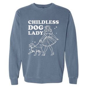 Childless Dog Lady Funny Pet Cat Vote 2024 Ladies Is Voting Gift Garment-Dyed Sweatshirt