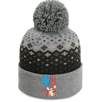 Corgi Dog Lover Patriotic 4th Of July The Baniff Cuffed Pom Beanie