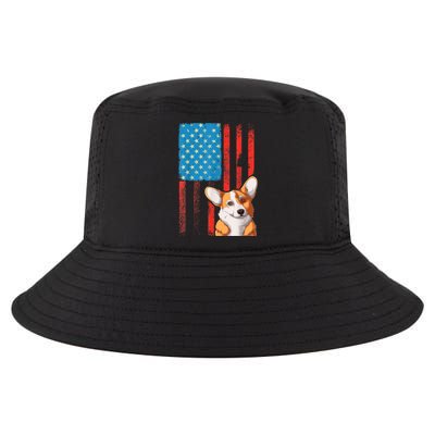 Corgi Dog Lover Patriotic 4th Of July Cool Comfort Performance Bucket Hat