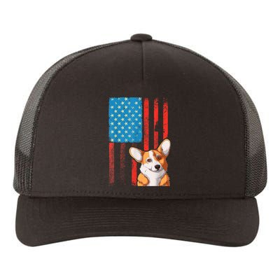 Corgi Dog Lover Patriotic 4th Of July Yupoong Adult 5-Panel Trucker Hat