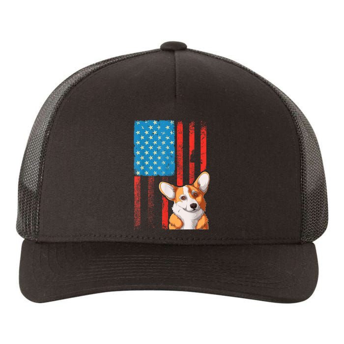 Corgi Dog Lover Patriotic 4th Of July Yupoong Adult 5-Panel Trucker Hat