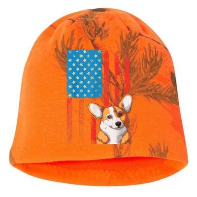 Corgi Dog Lover Patriotic 4th Of July Kati - Camo Knit Beanie