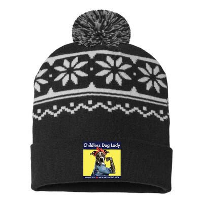 Childless Dog Lady Is Voting Kamala Election Usa 2024 USA-Made Snowflake Beanie