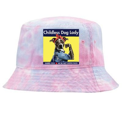 Childless Dog Lady Is Voting Kamala Election Usa 2024 Tie-Dyed Bucket Hat