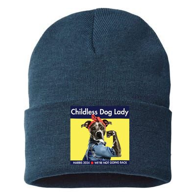 Childless Dog Lady Is Voting Kamala Election Usa 2024 Sustainable Knit Beanie