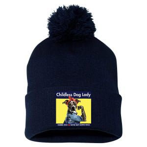 Childless Dog Lady Is Voting Kamala Election Usa 2024 Pom Pom 12in Knit Beanie