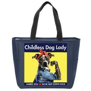 Childless Dog Lady Is Voting Kamala Election Usa 2024 Zip Tote Bag