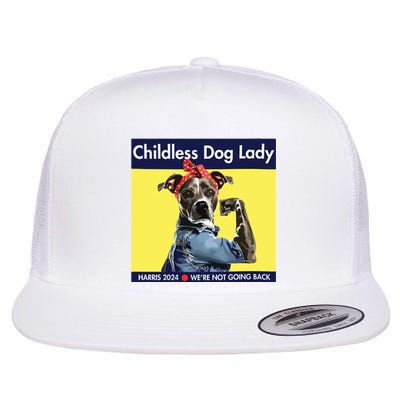 Childless Dog Lady Is Voting Kamala Election Usa 2024 Flat Bill Trucker Hat