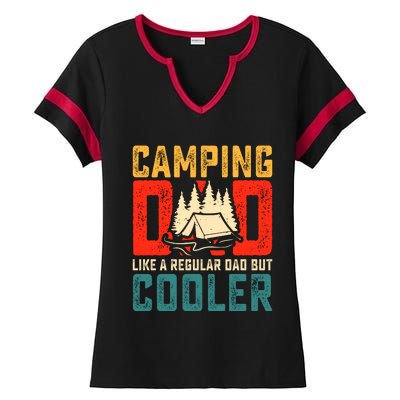 Camping Dad Like A Regular Dad But Cooler Ladies Halftime Notch Neck Tee