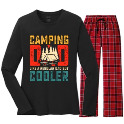 Camping Dad Like A Regular Dad But Cooler Women's Long Sleeve Flannel Pajama Set 