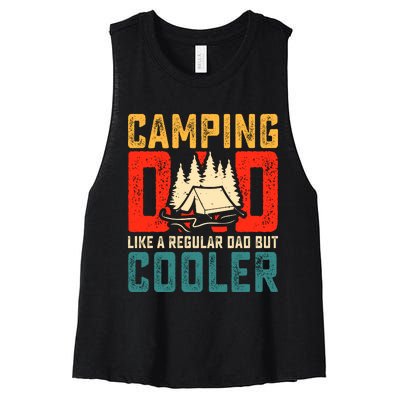 Camping Dad Like A Regular Dad But Cooler Women's Racerback Cropped Tank