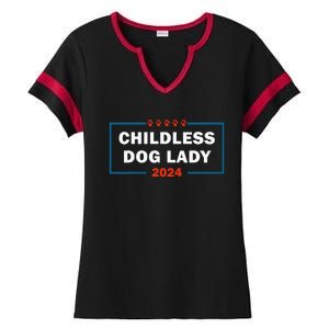 Childless Dog Lady Is Voting Kamala Election Usa 2024 Ladies Halftime Notch Neck Tee