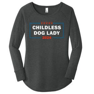 Childless Dog Lady Is Voting Kamala Election Usa 2024 Women's Perfect Tri Tunic Long Sleeve Shirt