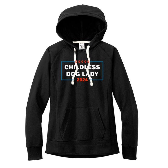 Childless Dog Lady Is Voting Kamala Election Usa 2024 Women's Fleece Hoodie