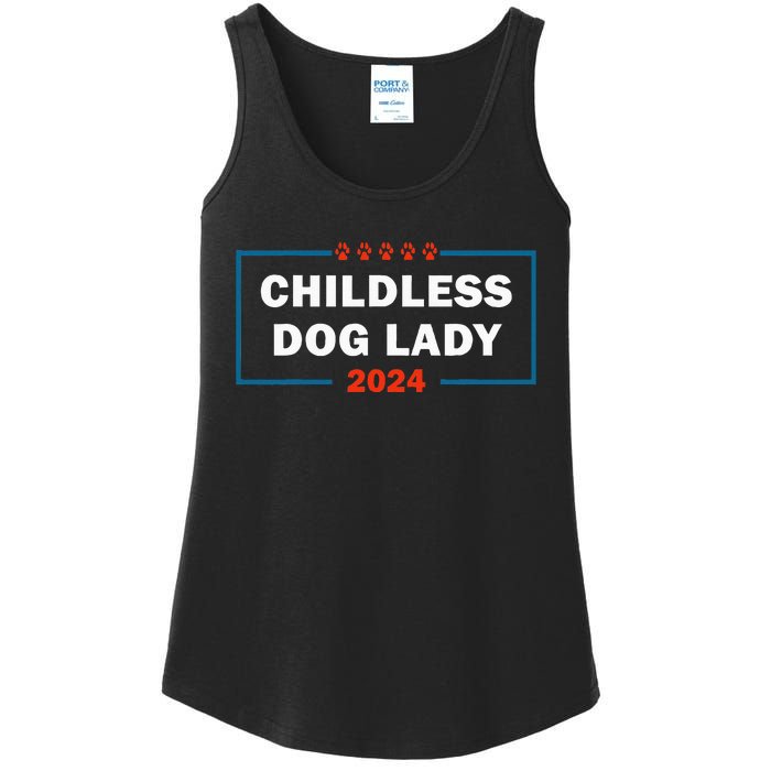 Childless Dog Lady Is Voting Kamala Election Usa 2024 Ladies Essential Tank