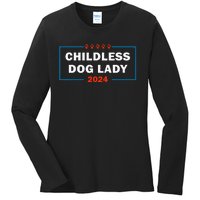 Childless Dog Lady Is Voting Kamala Election Usa 2024 Ladies Long Sleeve Shirt