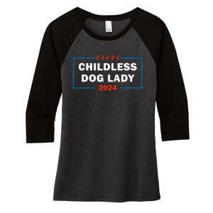 Childless Dog Lady Is Voting Kamala Election Usa 2024 Women's Tri-Blend 3/4-Sleeve Raglan Shirt