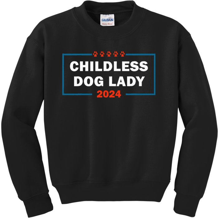 Childless Dog Lady Is Voting Kamala Election Usa 2024 Kids Sweatshirt