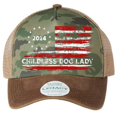 Childless Dog Lady Us Flag Vintage 2024 Legacy Tie Dye Trucker Hat