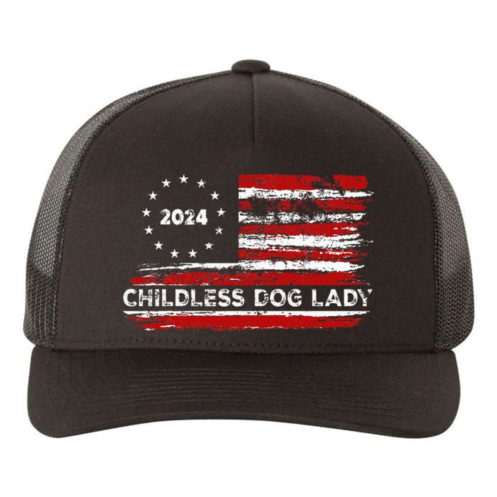 Childless Dog Lady Us Flag Vintage 2024 Yupoong Adult 5-Panel Trucker Hat