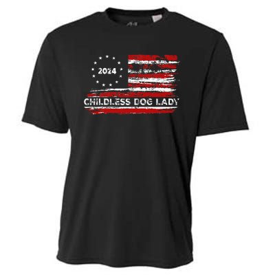 Childless Dog Lady Us Flag Vintage 2024 Cooling Performance Crew T-Shirt