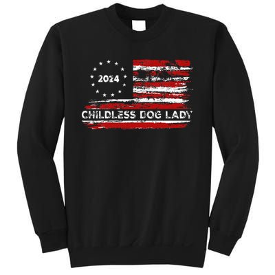 Childless Dog Lady Us Flag Vintage 2024 Sweatshirt