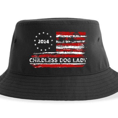 Childless Dog Lady Us Flag Vintage 2024 Sustainable Bucket Hat