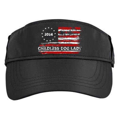 Childless Dog Lady Us Flag Vintage 2024 Adult Drive Performance Visor