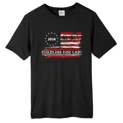 Childless Dog Lady Us Flag Vintage 2024 Tall Fusion ChromaSoft Performance T-Shirt