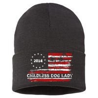 Childless Dog Lady Us Flag Vintage 2024 Sustainable Knit Beanie