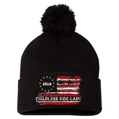 Childless Dog Lady Us Flag Vintage 2024 Pom Pom 12in Knit Beanie