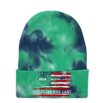 Childless Dog Lady Us Flag Vintage 2024 Tie Dye 12in Knit Beanie