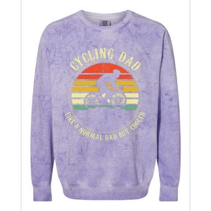 Cycling Dad Like A Normal Dad But Cooler Fathers Day Colorblast Crewneck Sweatshirt