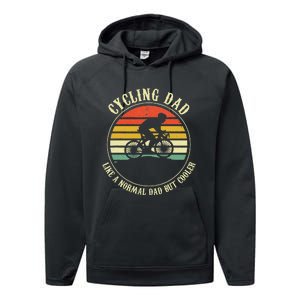 Cycling Dad Like A Normal Dad But Cooler Fathers Day Performance Fleece Hoodie