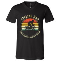 Cycling Dad Like A Normal Dad But Cooler Fathers Day V-Neck T-Shirt