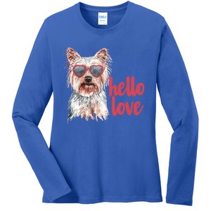 Cute Dog Lover Valentines Days Gift Her Gift Ladies Long Sleeve Shirt