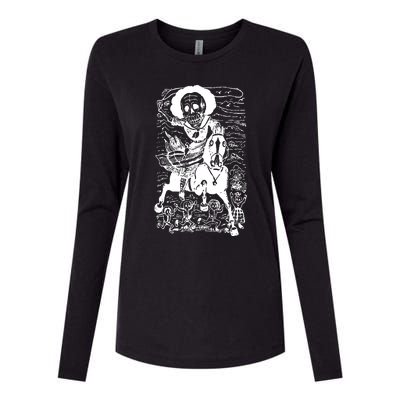 Calavera De La Adelita Womens Cotton Relaxed Long Sleeve T-Shirt